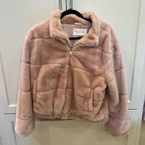 Mustard Seed Pink Fur Jacket